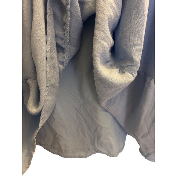 SUGARLIPS Tiered Ruffle Sleeve Tunic Dress Light Blue Women's M Pockets - Picture 6 of 10